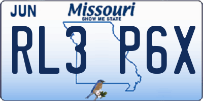 MO license plate RL3P6X