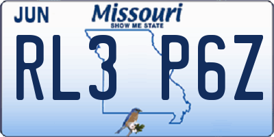 MO license plate RL3P6Z