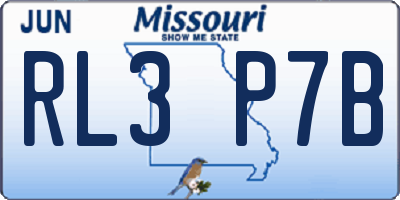 MO license plate RL3P7B