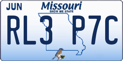 MO license plate RL3P7C