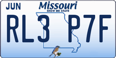 MO license plate RL3P7F