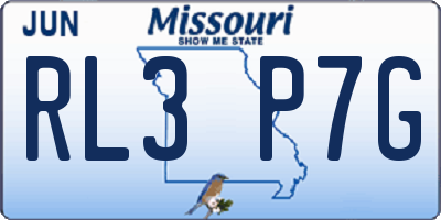 MO license plate RL3P7G