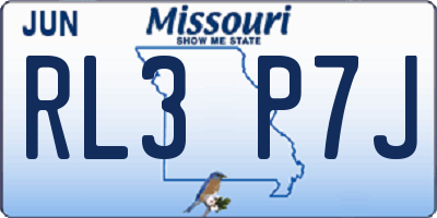 MO license plate RL3P7J