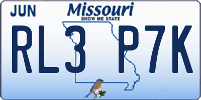 MO license plate RL3P7K