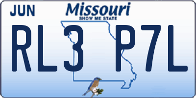 MO license plate RL3P7L