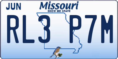 MO license plate RL3P7M