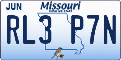 MO license plate RL3P7N
