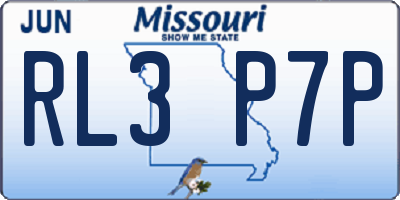 MO license plate RL3P7P
