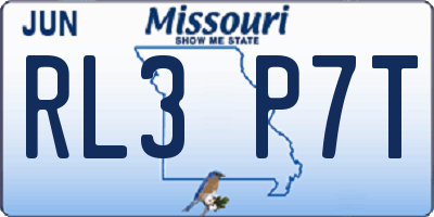 MO license plate RL3P7T