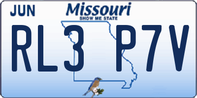 MO license plate RL3P7V