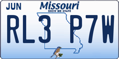 MO license plate RL3P7W