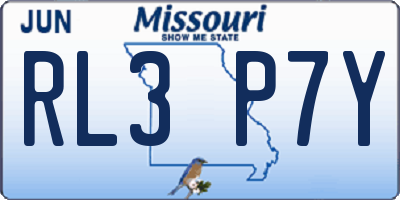 MO license plate RL3P7Y