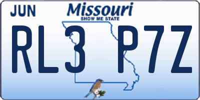 MO license plate RL3P7Z