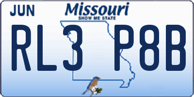 MO license plate RL3P8B