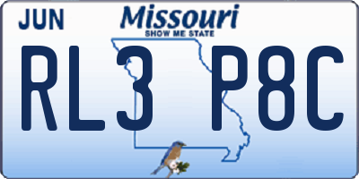MO license plate RL3P8C