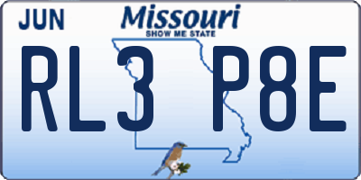 MO license plate RL3P8E
