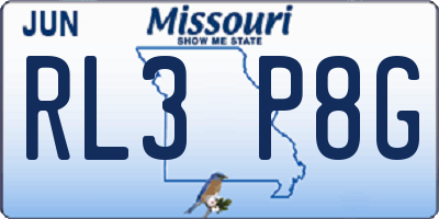 MO license plate RL3P8G