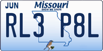 MO license plate RL3P8L