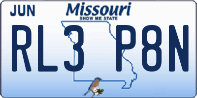 MO license plate RL3P8N