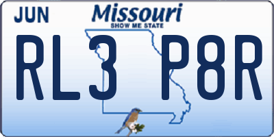 MO license plate RL3P8R