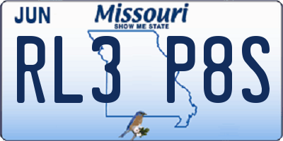 MO license plate RL3P8S