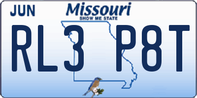 MO license plate RL3P8T