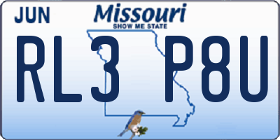 MO license plate RL3P8U