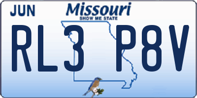 MO license plate RL3P8V