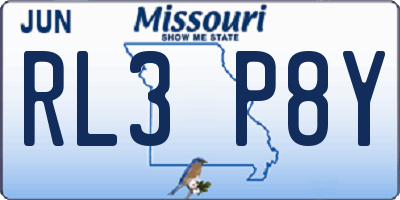 MO license plate RL3P8Y