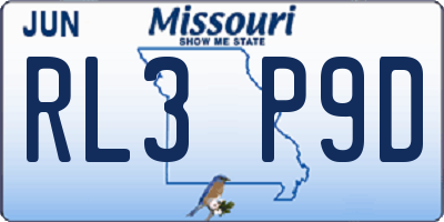 MO license plate RL3P9D