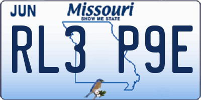 MO license plate RL3P9E