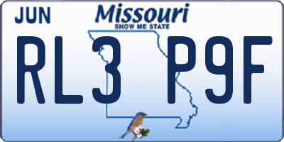 MO license plate RL3P9F