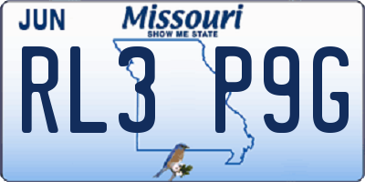 MO license plate RL3P9G