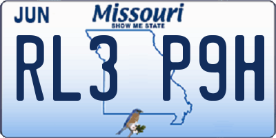 MO license plate RL3P9H