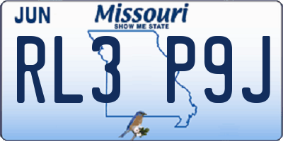 MO license plate RL3P9J