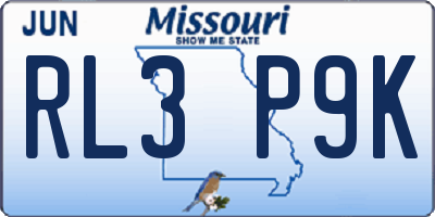 MO license plate RL3P9K