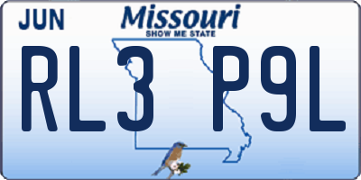 MO license plate RL3P9L
