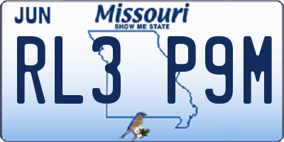 MO license plate RL3P9M