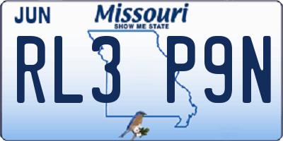MO license plate RL3P9N