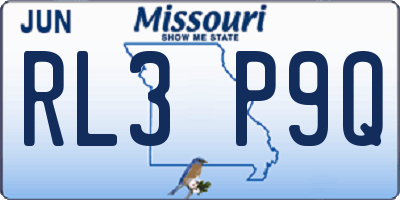 MO license plate RL3P9Q