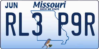 MO license plate RL3P9R