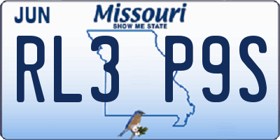MO license plate RL3P9S