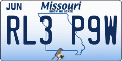 MO license plate RL3P9W