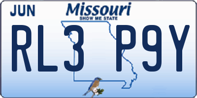 MO license plate RL3P9Y