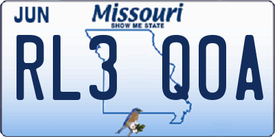 MO license plate RL3Q0A