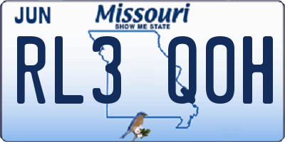 MO license plate RL3Q0H