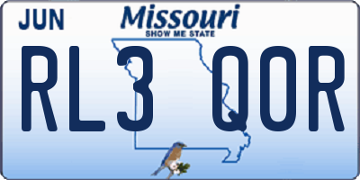 MO license plate RL3Q0R