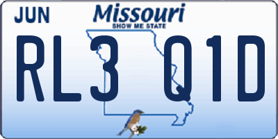 MO license plate RL3Q1D