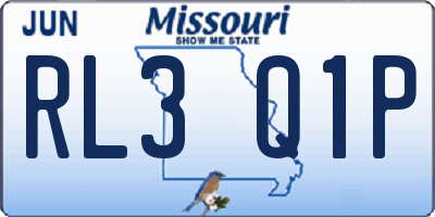 MO license plate RL3Q1P