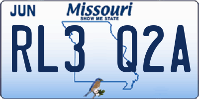 MO license plate RL3Q2A
